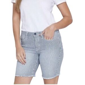 SEVEN7 Sunset Bermuda Railroad Stripe Denim Jean Shorts Size 4